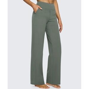 G4Free EverGoing Loose High Waist Business Casual Pants Sage Green Womens M 8 10